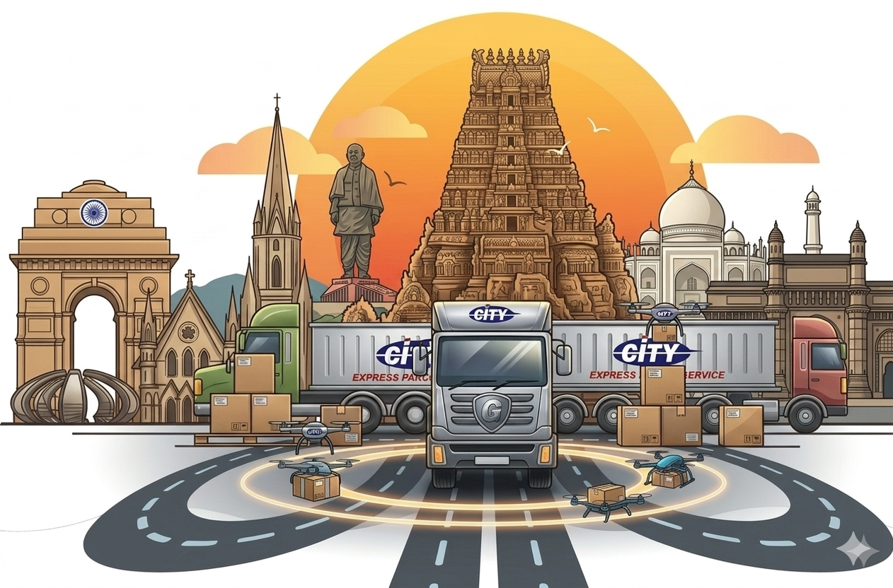 Tracking truck illustration